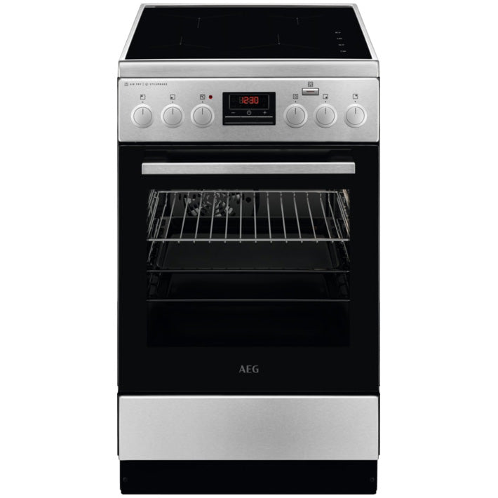 Aragaz AEG CIB56481BM, Inductie, 4 zone de gatit, Cuptor electric multufuntional, Booster, SteamBake, AirFry, Grill electric, Clasa A, 60 cm, Inox antiamprenta