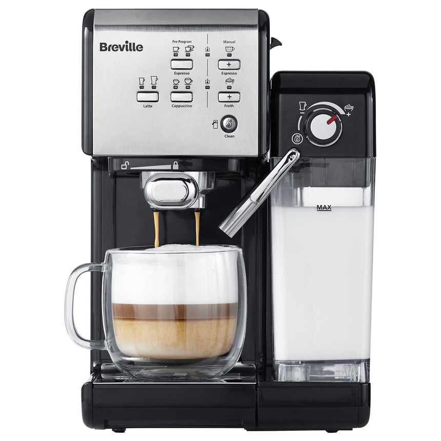 Espressor manual Breville VCF108X Prima Latte II, 19 bar, 1.5 L, recipient lapte 0.6 L, Argintiu