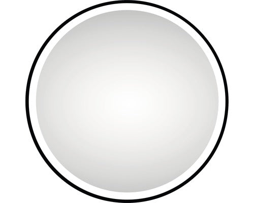 Oglinda baie rotunda cu iluminare LED DSK Black Circuit negru mat Ø 60 cm IP 24