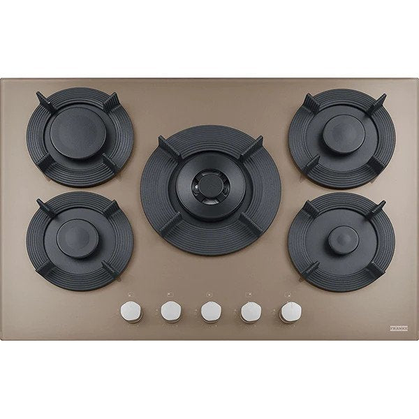 Plita incorporabila Franke FHMF 755 4G DC C, Gaz, 5 Arzatoare, Dubla Coroana, Aprindere electronica, Valva de siguranta, Arzatoare si gratare fonta, 75 cm, Oyster