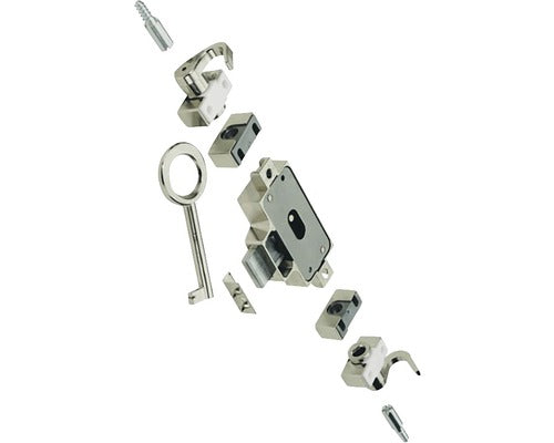 Incuietoare Cu Carlige Rotative Hettich, Tragere Usa Spre Dreapta, 1 Cheie, Otel Nichelat