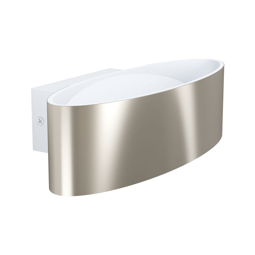 Aplica MACCACARI, EGLO, LED, 10W, 1100 lm, lumina calda, aluminiu, otel, alb, nichel satinat, plastic, 27 x 7.5 x 13 cm, A+