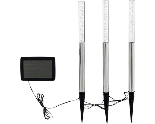 Set Stalpi Solari Cu Led Z_solar Lumina Rgb 27cm, Otel Inoxidabil, 3 Bucati