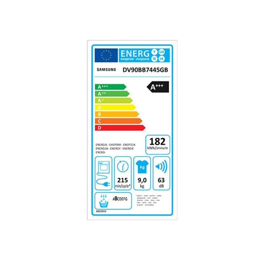 Uscator de Rufe SAMSUNG DV90BB7445GB, AI Control, Pompa de Caldura, 9 kg, 18 Programe, Clasa A+++, Negru