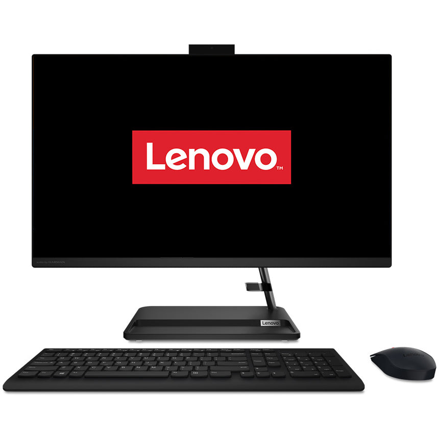 Sistem All-in-One Lenovo IdeaCentre 3 27ALC6 cu procesor AMD Ryzen™ 7 5700U pana la 4.30 GHz, 16GB DDR4, 256GB SSD M.2 2242 PCIe NVMe + 1TB HDD, AMD Radeon Graphics, No OS