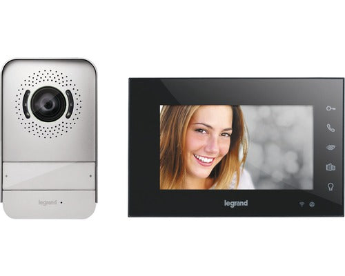 Videointerfon Color Legrand Easykit 369430 Lcd 7”, Accesorii Incluse, Conexiune Wifi, Negru