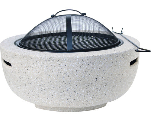 Grill De Gradina Si Bol de Foc cu Capac Ø 60 Cm Gri