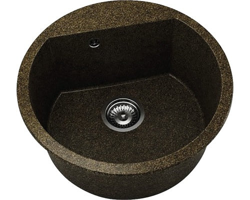 Chiuveta Bucatarie Rotunda Fat Avangard 223 Ø51 Cm, Granixit Sandstone