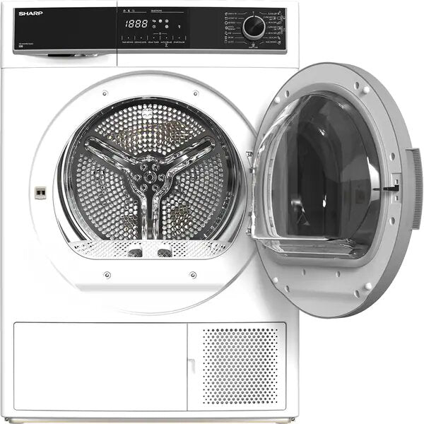 Uscator de Rufe SHARP KD-HHH9S7GW2-EE, Pompa de caldura, 9 kg, 15 programe, Clasa A++, Alb