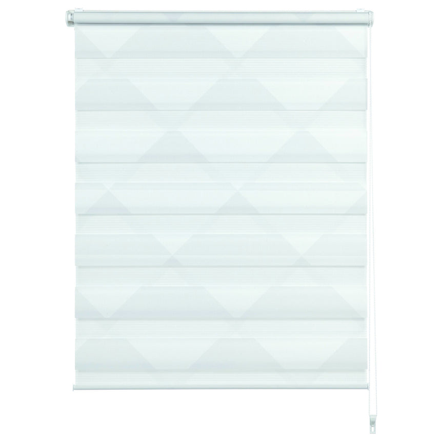 Stor Easyfix Double Gardinia Triangle 45/150 cm Alb-Gri