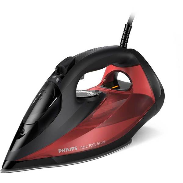 Fier de calcat cu abur Philips Azur Series 7000 DST7022/40, 2800 W, 250 g abur, rezervor 300 ml, negru-rosu