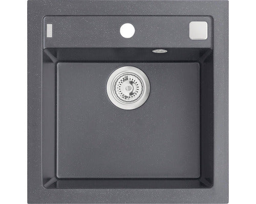 Chiuveta Bucatarie Cu O Cuva Alveus Formic 20, 52x51 Cm, Granital Carbon