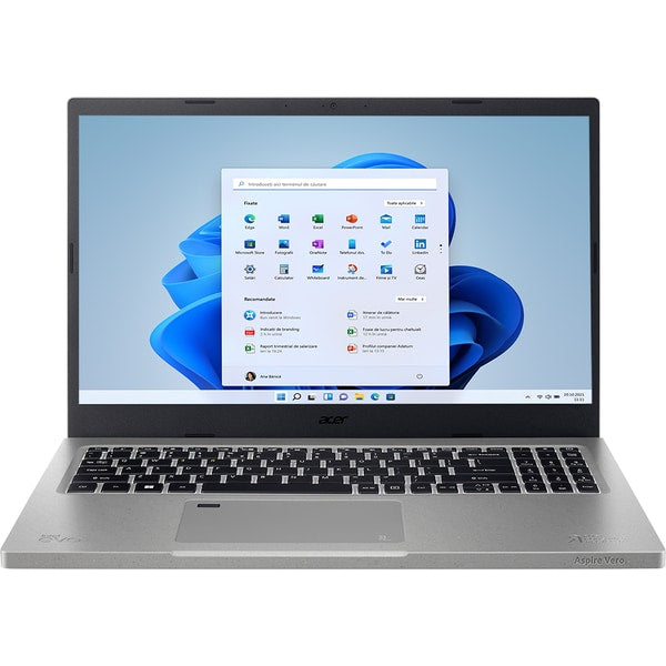 Laptop ACER Aspire Vero AV15-52-58ZD, Intel Core i5-1235U pana la 4.4GHz, 15.6" Full HD, 8GB, SSD 512GB, Intel Iris Xe, Windows 11 Home, Gri