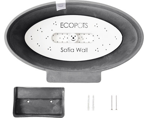 Ghiveci Ecopots Sofia Wall Plastic 43x25x17, 5 Cm Gri