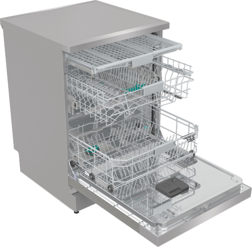 Masina de Spalat Vase GORENJE GS673C60X, 16 seturi, 7 programe, 60 cm, Clasa C, Argintiu
