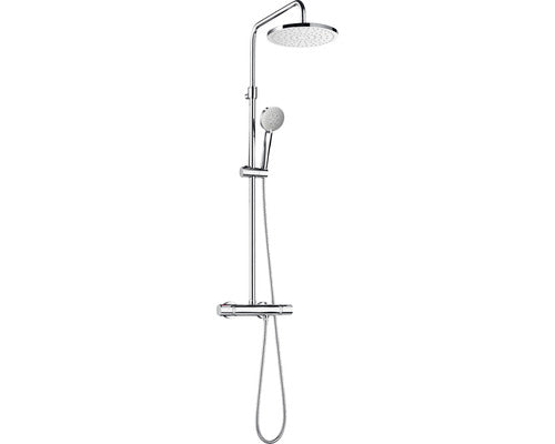 Sistem de dus termostatat Roca Even-T Round dus fix ø25 cm, para dus 3 functii, crom