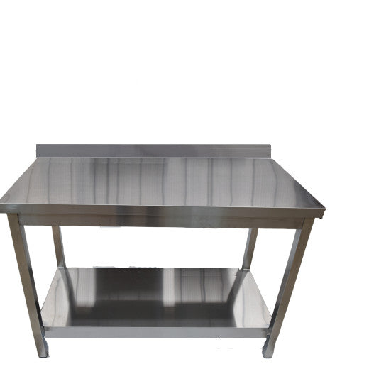 Masa inox, NIKO AUTO COM, rebord cu 1 polita, 1000X600X850