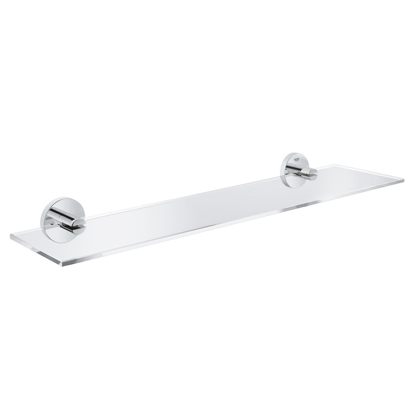 Etajera baie Grohe Essentials, sticla, fixare perete ascunsa, 530 mm