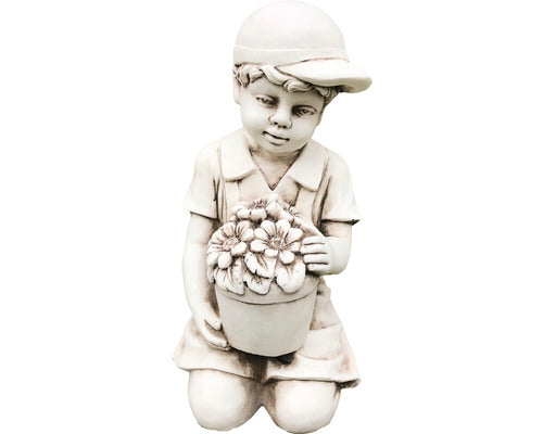 Statuie Baiat Cu Floare 24x26x43, 5 Cm