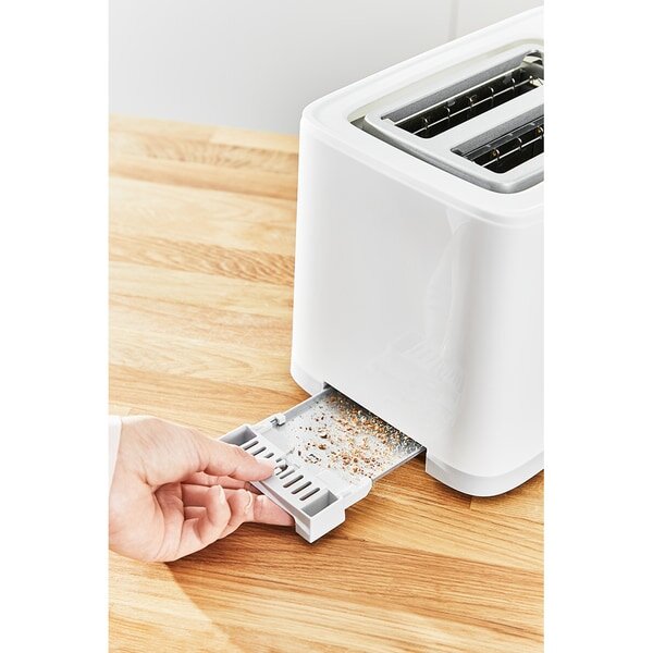 Prajitor de paine Tefal Sense TT693110, 850W, 2 felii, 7 niveluri de rumenire, tavita firmituri detasabila, alb