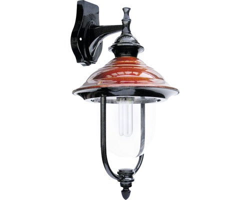 Aplica Felinar In Jos Neapol E27 Max. 1x60w, Pentru Exterior Ip23, Negru/Rosu