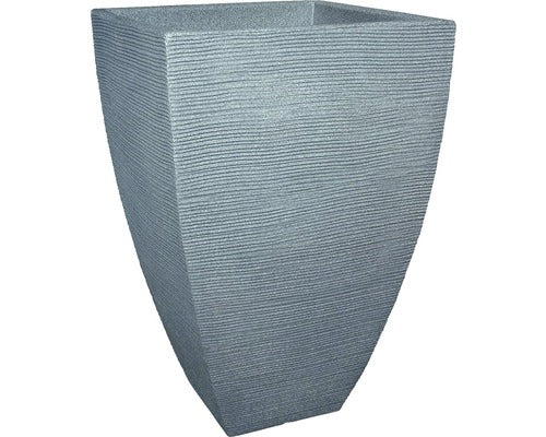 Ghiveci Tip Vaza Geli, Striat, Plastic, 40x40x60 Cm, Gri