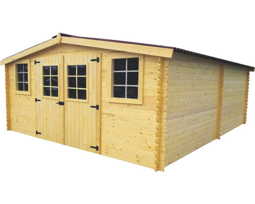 Casuta De Gradina Habrita Fara Podea Lemn Masiv Rasinoase 416x504 Cm Natur