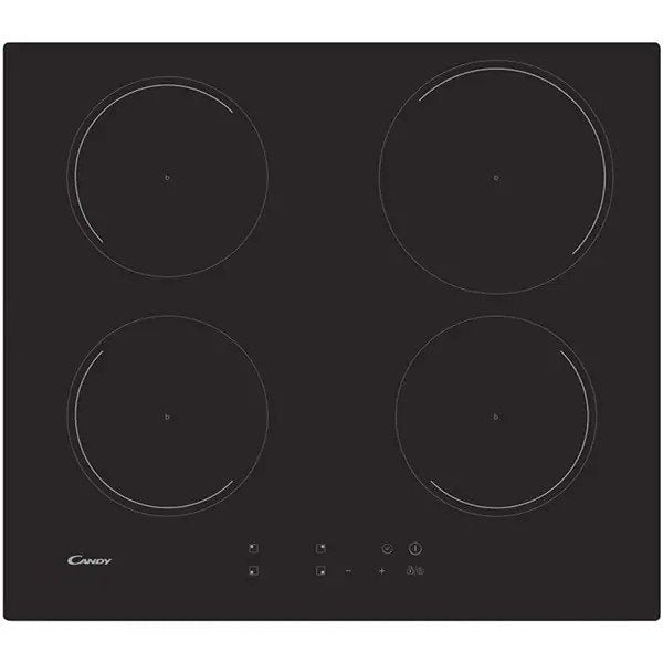 Plita incorporabila Candy CI642C, Inductie, 4 zone de gatit, Rouch control, Booster, 60 cm, Negru