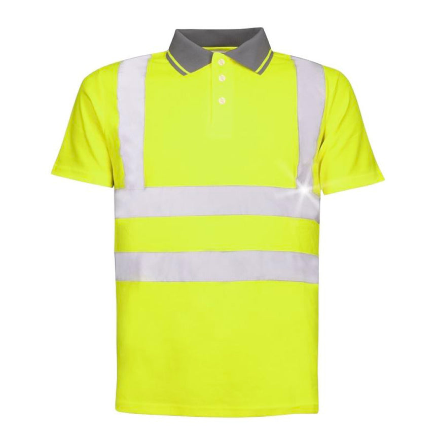 Tricou polo reflectorizant cu maneca scurta REF 201, culoare galben, marimea 3XL