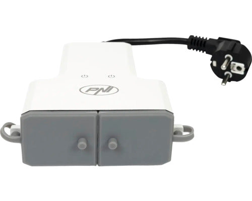 Priza inteligenta dubla de exterior PNI SafeHome PT840S WiFi comanda prin internet, aplicatie de mobil Tuya Smart, integrare in scenarii si automatizari smart cu alte produse compatibile Tuya, Alexa si Google Assistant