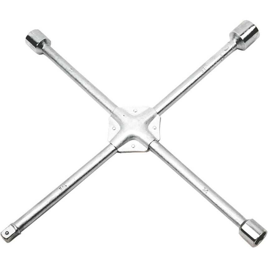Cheie in forma de cruce pentru roti, Topex, 17x19x22 mm, Argintiu