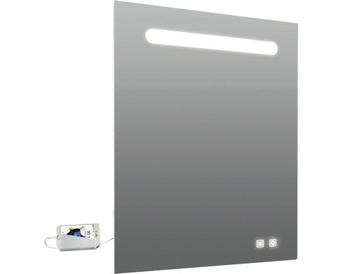 Oglinda Baie cu Iluminare LED Lina, 60x80 cm, cu Antiaburire si Dublu USB, IP 44