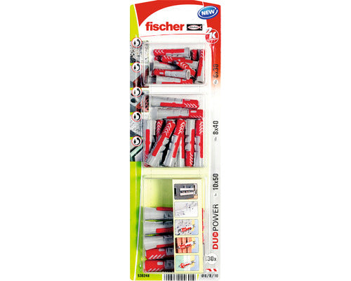Set Dibluri Fara Surub Fischer Duopower, 30 Piese