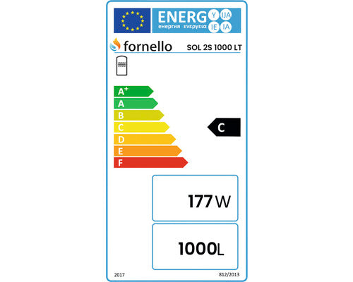 Boiler cu 2 serpentine Fornello SOL 1000 LT 2S 1000 l pentru centrala termica si solar, izolatie termica, flansa de vizitare, manta de protectie