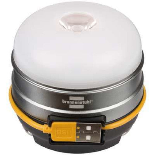 Lampa LED de camping Brennenstuhl OLI 0300 A, reincarcabila, cu functie powerbank, USB, acumulator 3.7V/3.0Ah, 350 lm, IP44, Argintiu/Negru