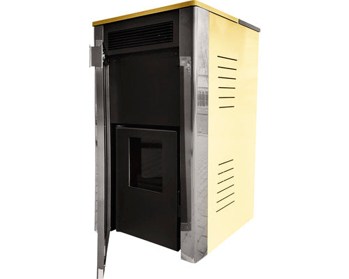 Termosemineu Fornello Primo Truva 25 kW Ivory cu pompa de circulatie, vas de expansiune, supape de siguranta, Sistem de curatare mecanica creuzet