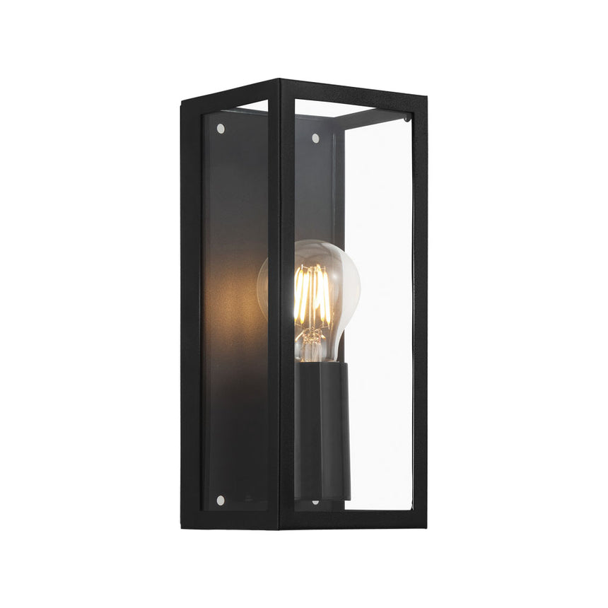 Aplica baie AMEZOLA, EGLO, E27, 1x60W, otel, negru, sticla, 26 x 11 cm, IP44
