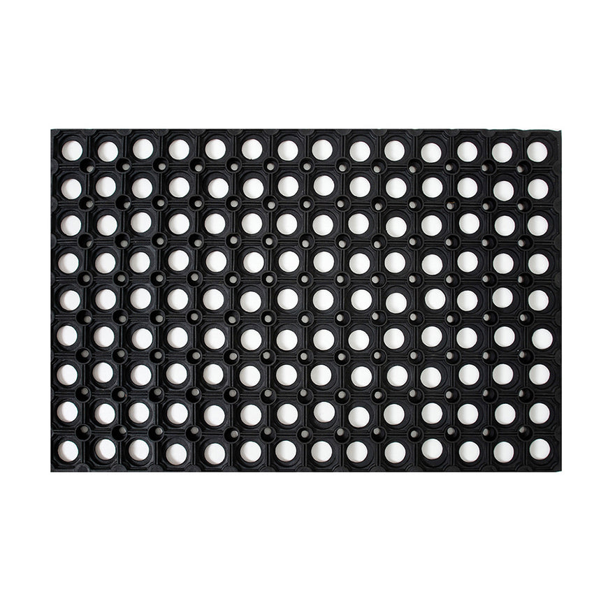 Covoras intrare tip fagure, 50x80 cm, Cauciuc, Negru