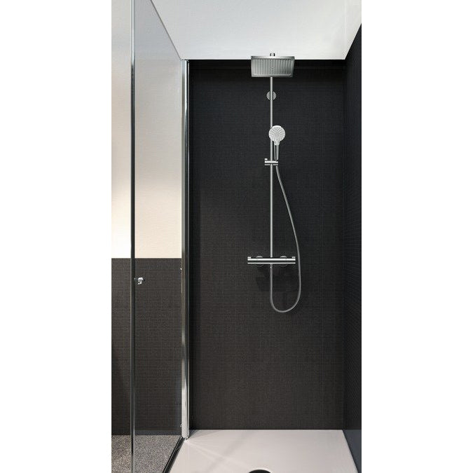 Coloana de dus Hansgrohe Crometta E240, para de dus ajustabila Vario, palarie dus fixa, baterie termostata