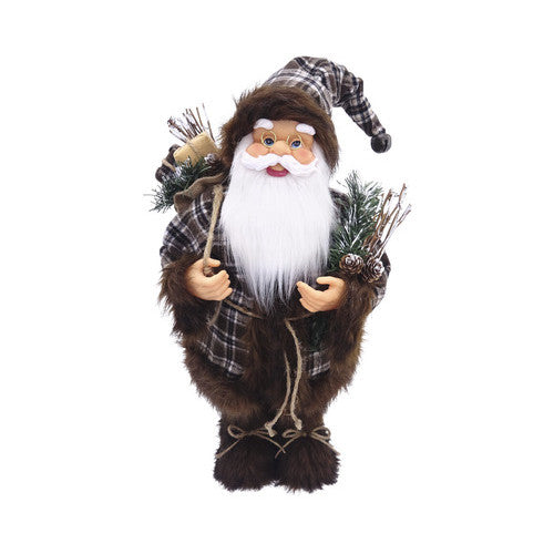Figurina decorativa Mos Craciun, H 60 cm, maro