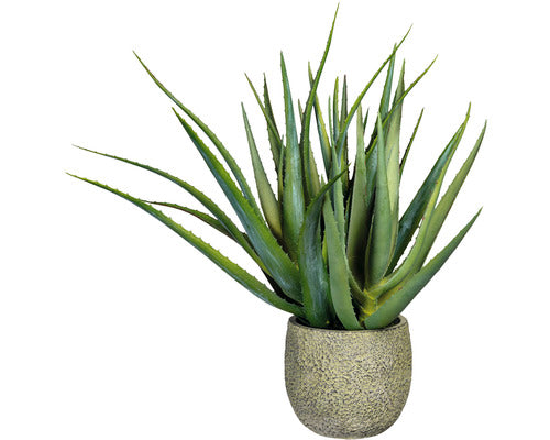 Planta Artificiala Aloe Vera 37 Tije In Ghiveci H 48 Cm Verde