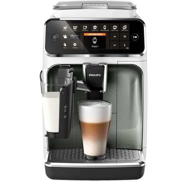 Espressor Automat PHILIPS LatteGo Seria 4300 EP4343/51, 1.8l, 1500W, 15 bar, Alb-Negru