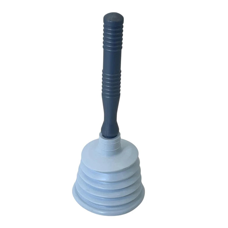 Ventuză pentru Desfundat Chiuveta, Mâner din Plastic Gri, Cauciuc Elastic cu Striații, Pompă Manuală pentru Desfundare