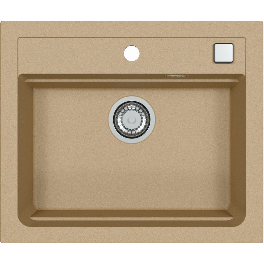 Chiuveta Alveus Atrox 30 bej, material compozit, sifon pop-up inclus, 590x500x200mm