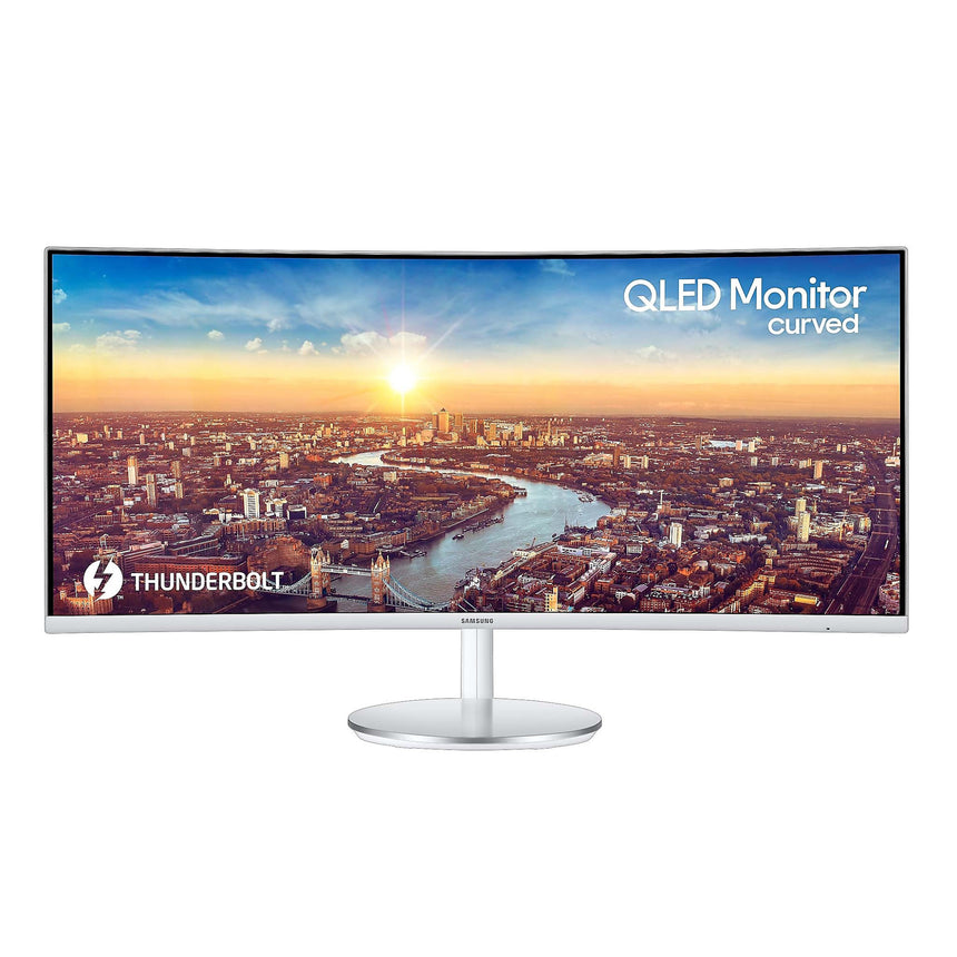 Monitor Gaming VA QLED Samsung 34" LC34J791WTPXEN, WQHD (3440 x 1440), HDMI, DisplayPort, Thunderbolt, AMD FreeSync, Ecran curbat, Boxe, 100Hz, 4ms (Alb)