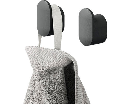 Cuier Baie Tiger Carv, 1 Agatatoare, Negru Mat, Set 2 Bucati