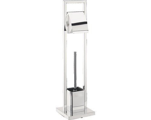 Perie WC cu suport pentru hartie igienica FORM & STYLE crom