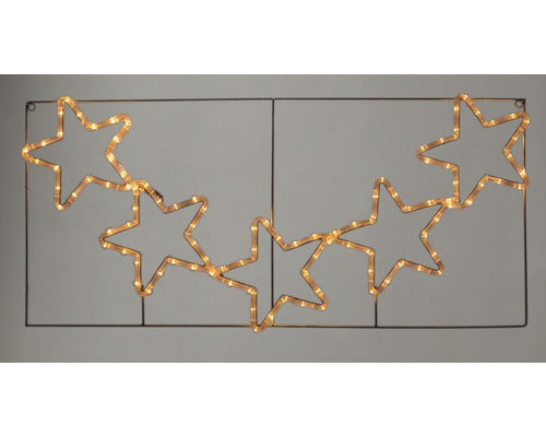 Decoratiune Stele Lafiora Pentru Interior Si Exterior, 108 Led-uri, 136x63 Cm, Alb Cald