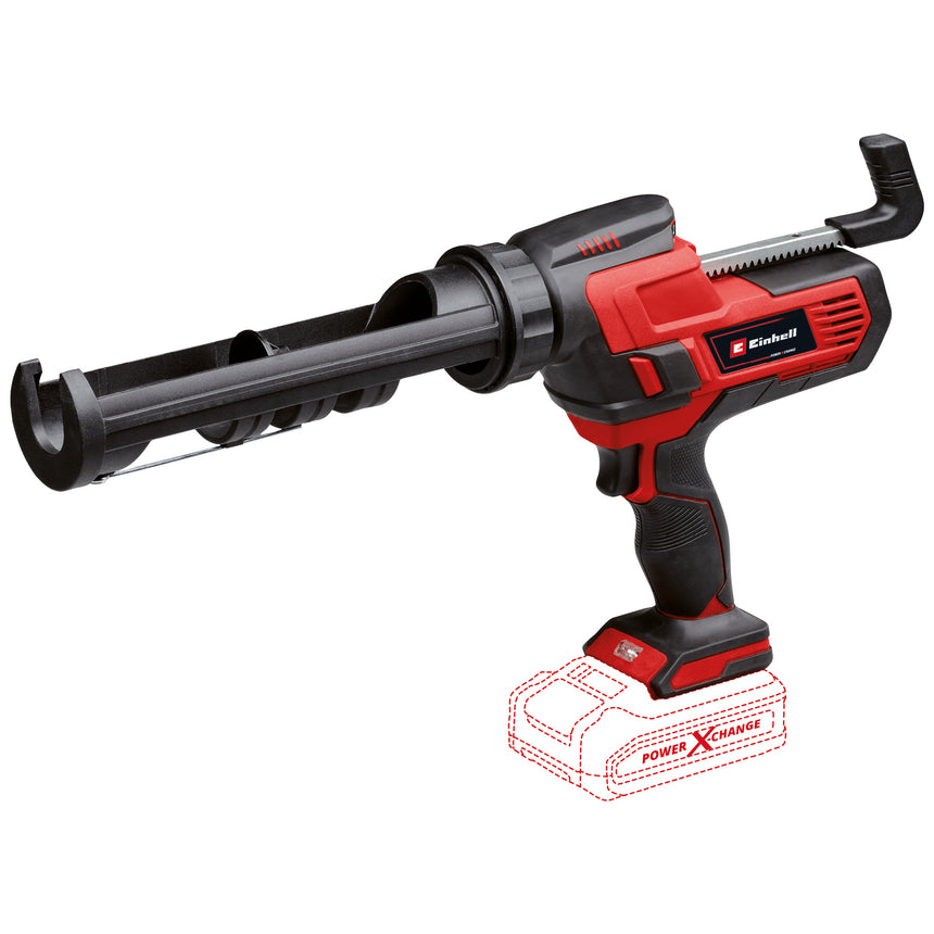 Pistol silicon pe acumulator Einhell Power-X-Change TE-SG 18/10 Li - Solo, 18 V, 310 ml, 6 setari, 2000 N forta strangere, fara acumulator/incarcator