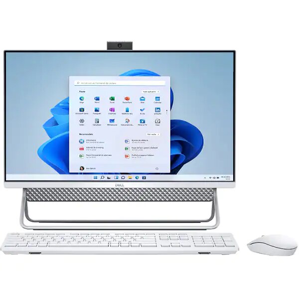 Sistem PC All in One DELL Inspiron 5400, Intel Core i5-1135G7 pana la 4.2GHz, 23.8" Full HD Touch, 8GB, SSD 512GB, Intel Iris Xe Graphics, Windows 11 Home, Argintiu